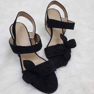 Ann Taylor Floral Block Heel Slingback Sandals